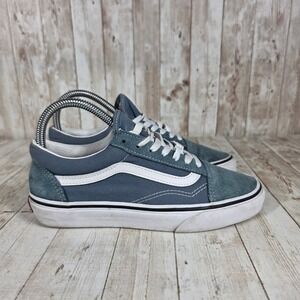 Vans Old Skool Suede Canvas Low Top‎ Sneakers Women's Shoes Blue White Size 6.5